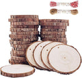 Unfinished Natural Wood Slices 32 Pcs 3.5-4 Inch Wood Coaster Sets Pieces Craft by WilliamCraftCalifornia