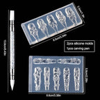 2PCS Silicone Nail Art Molds, Spring Summer Flower Nail Charms | Molds Sakura - Image 2