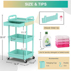 Goovilla 3 Tier Rolling Utility Cart Organizer - Image 4