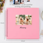 RECUTMS 12x12 Scrapbook 60 Pages Kraft Paper DIY Anniversary Album Pink | 250gsm - Image 3