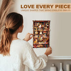 Animal Cozy Bookshelf Puzzles Adults Gifts Wooden 80 Pieces 8.5 * 5.3in - Image 6