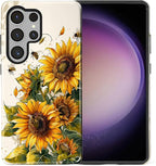 for Samsung Galaxy S25 Ultra Case, Sunflowers Bees Pattern Glossy 2 in 1 - Image 2