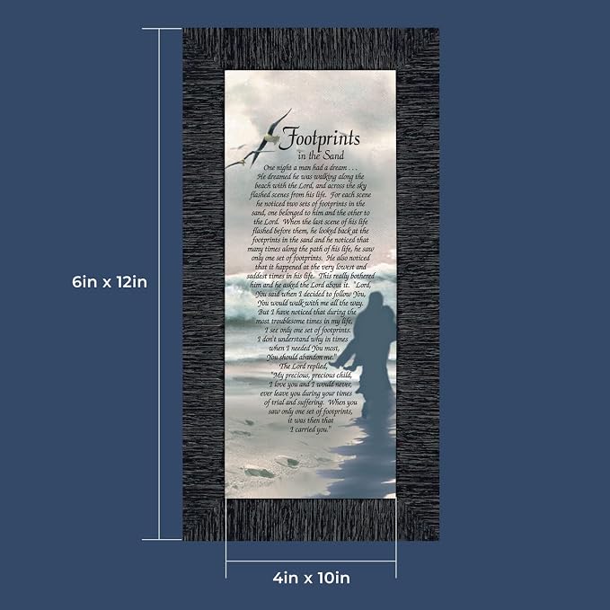 Footprints in the Sand Inspirational Wall Art, Beach Decor, Christian Gifts - Image 3