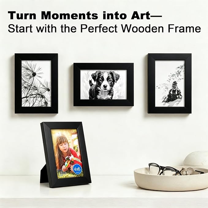 RPJC 4x6 inch Picture Frames Made of Solid Wood High Definition Glass - Image 2