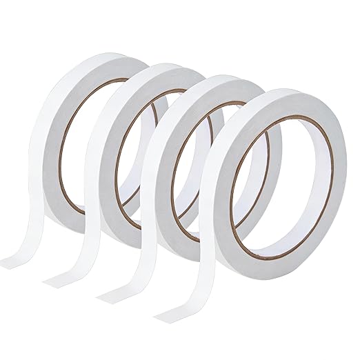 1/4" 4 Rolls Double Sided Adhesive Sticky Tape by ZZJMCH