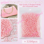 qiipii 3200PCS 4mm Small Pure Dark Pink Half Round Pearls Bulk - Image 2