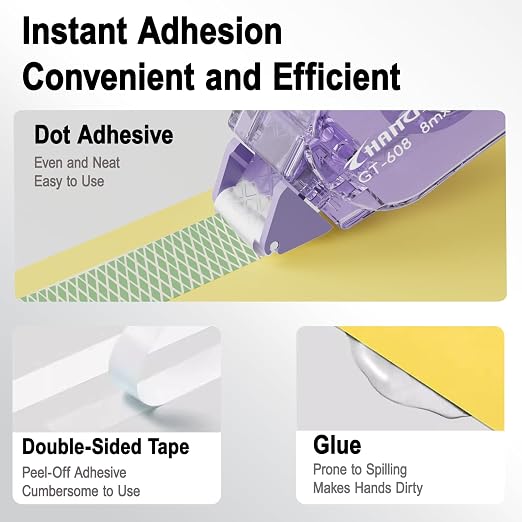 FUNSKY 4 Pack Double Sided Tape Roller - Image 2