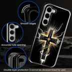 for Samsung Galaxy S23 Case, Cool Cross Pattern Glossy 2 in 1 Shockproof Bumper - Image 5