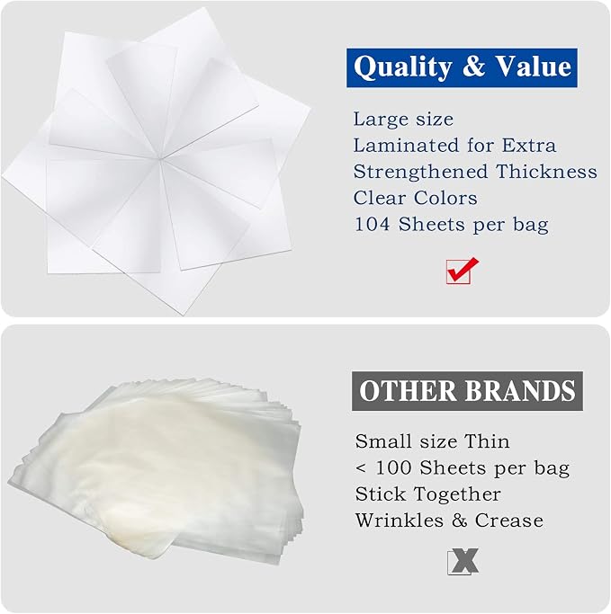 Outus 104 Pcs Colored Cellophane Sheets Cellophane Wrapping Paper - Image 6