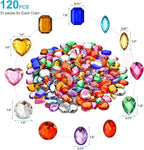 120PCS Craft Gems Jewels, Colorfull Acrylic Flatback Rhinestones - Image 2