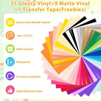VINYL FROG Permanent Adhesive Vinyl Bundle 40 Pack Adhesive Vinyl Sheets - Image 2