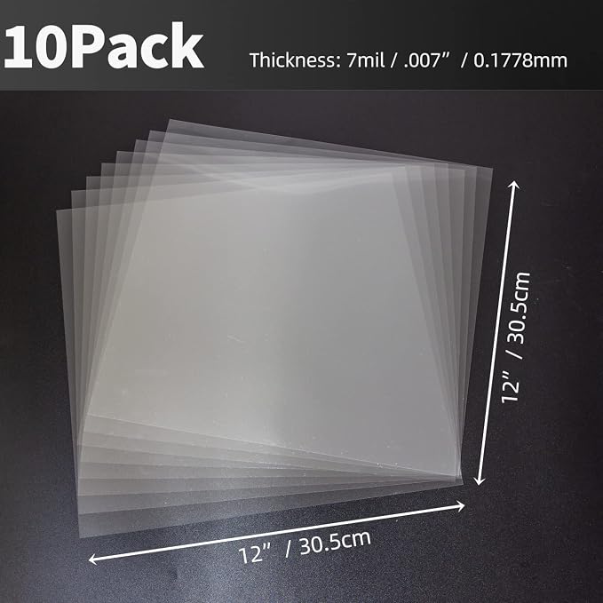 7 Mil Blank Mylar Stencil Sheet, 12 x 12 Inch Clear Plastic Sheets, Acetate - Image 2