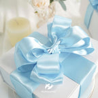 HUIHUANG Blue Satin Wired Ribbon 2.5 inch Baby Blue Wire Edge Ribbon - Image 8