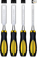 GREBSTK 4-Piece Ultra-Sharp Wood Chisel Set, CR-V Steel Beveled Blades by GREBSTK