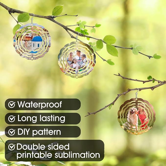 CHONOVO 5 Pack 3 Inch Sublimation Wind Spinner Blank | Double-Sided Sublimation - Image 5