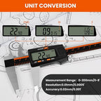 HARDELL Digital Caliper 0-8" Stainless Steel Waterproof Inch/Fractions/mm | - Image 2