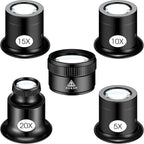 5 Pcs Jewelers Loupe Portable Monocular Magnifying Glass by Konohan