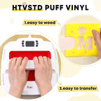 HTVSTD Neon Yellow Puff HTV Heat Transfer Vinyl 6pcs 12×10in | Vivid Color - Image 3