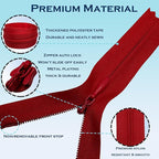 ANPURZII 10PCS #3 11 Inch Red Invisible Zippers - Image 3