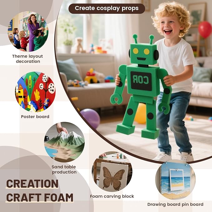 High Density XPS Foam Board, 10 Pack, 11.7x7.8x0.4in | Polystyrene Craft Foam - Image 5