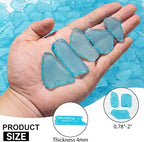 Keedolla Tumbled Sea Glass for Crafts - 10 OZ Ice Blue Seaglass Pieces Flat - Image 3