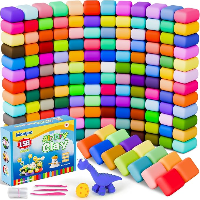 Ixiaoyoo Air Dry Clay, 158 Colors Foam Modeling Clay by Ixiaoyoo