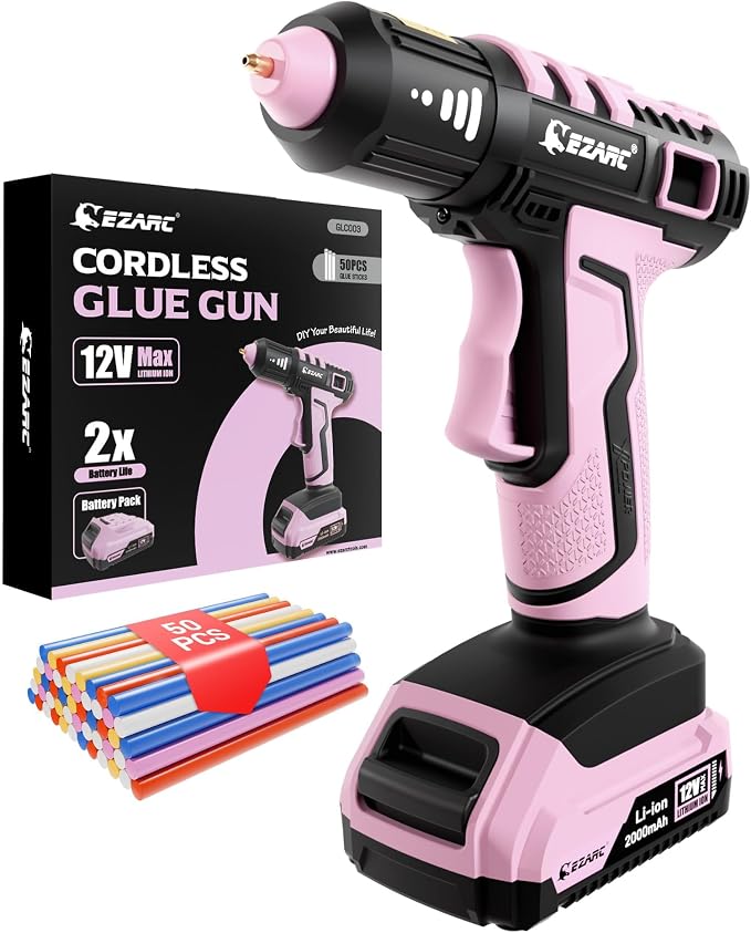 EZARC Cordless Hot Glue Gun, 15s Fast Heating 12V Mini Glue Gun by EZARCTools