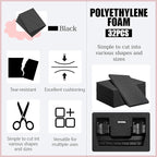32 Pcs 12" x 8" x 0.5" Polyethylene Foam Sheets Black Foam Padding - Image 4