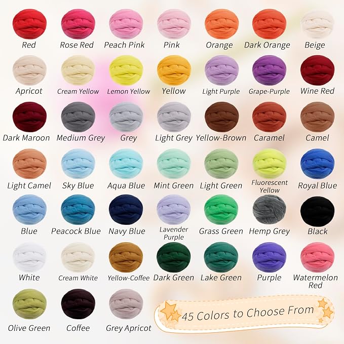 JeogYong Needle Felting Wool, 1.76oz Wool Roving Chunky Wool Yarn, Wet Felting - Image 7