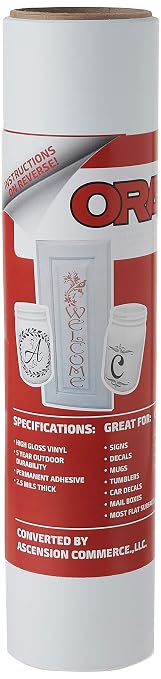 12.125" x 10ft Roll of Oracal 651 Matte White Craft Vinyl - Image 2