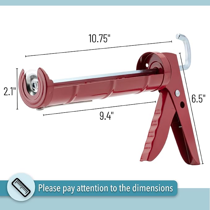 Bates- Caulking Silicone Gun, 10:1 Thrust Ratio, Hand Caulking Guns, No Drip - Image 2