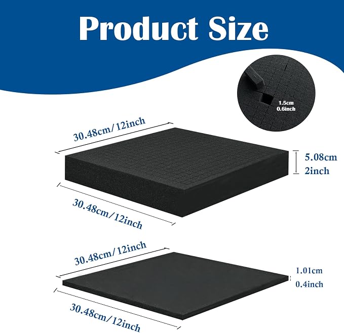 2Pcs 12"x12"x2" & 2Pcs 12"x12"x0.4" Pick and Pluck Foam Gun Case Foam | 2 Sizes - Image 2