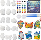 Yamgqus 24 Pcs Paint Your Own Plaster Jungle Animals Painting Kit, DIY Ceramic by Yamgqus
