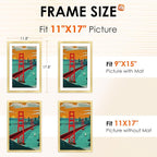 FIXSMITH 11x17 Picture Frame Gold Set of 2, Photo Frame - Image 2