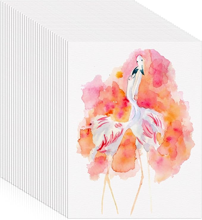 120 Sheets Watercolor Paper 8.5 x 11, 140 lb/300 GSM Cold Press Watercolor by Prudiut