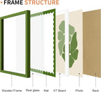 11x14 Picture Frame with Wavy Mat, Wooden Real Glass 11 x 14 Photo Frame - Image 5