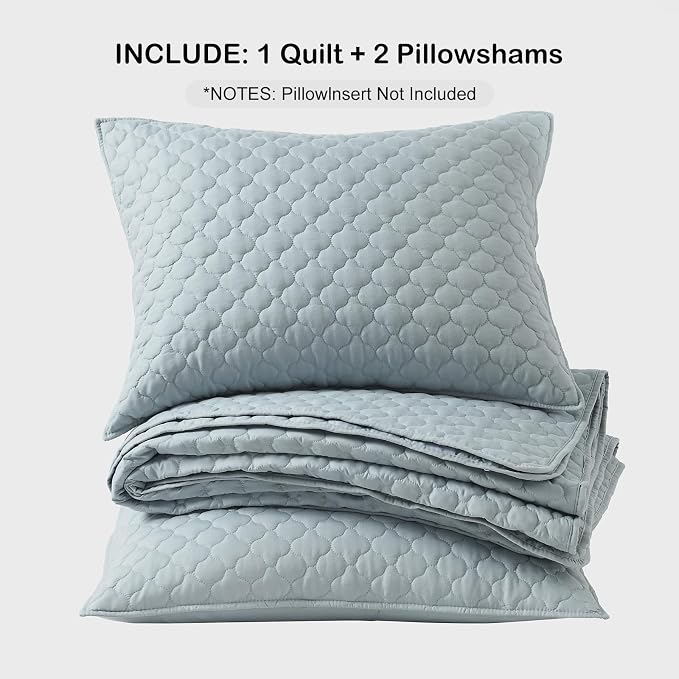 HORIMOTE HOME Quilt Queen Size Chambray Blue, Lightweight Quilts - Image 7
