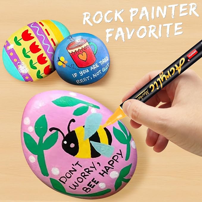 Droaful Acrylic Paint Pens Markers, 72 Color Paint Markers Dual Fine & Brush - Image 4