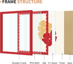 12x12 Picture Frame with Wavy Mat, Wooden Real Glass 12 x 12 Photo Frame - Image 5