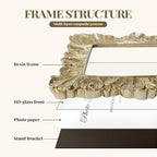 Cuspin Gold Picture Frame 5x5 Frames, Vintage Ornate Frame Palm Leaves Textured - Image 6