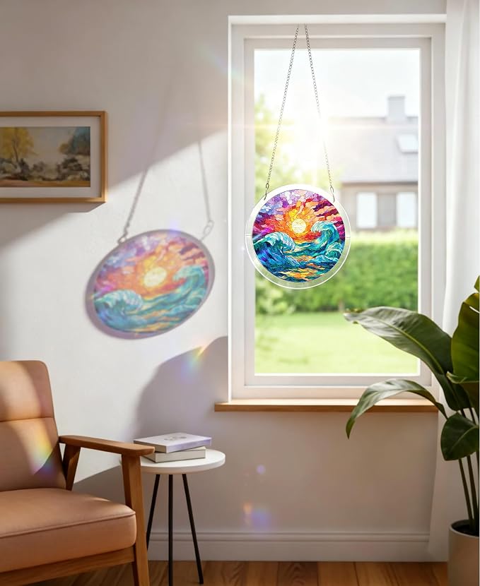 Acrylic Puzzle Suncatcher, Lunar Waves Sun Catcher - Image 3