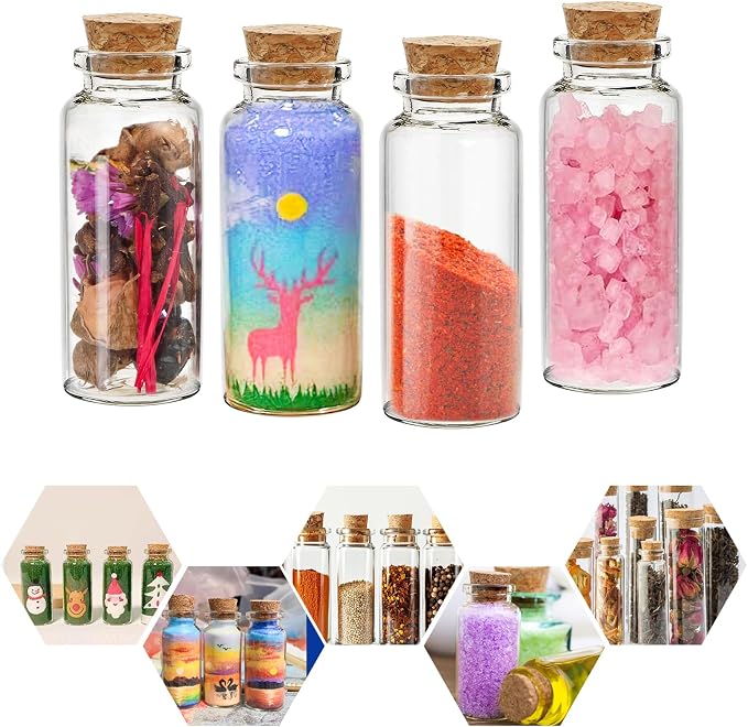 Kingrol 70 Pack 30ml Cork Stoppers Glass Bottles, Wishing Bottles - Image 5
