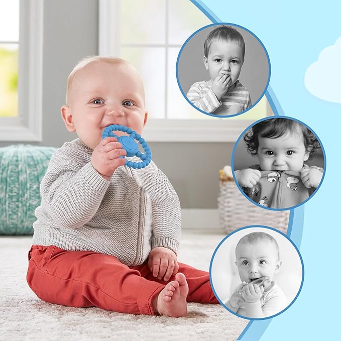 Vibrating Sensory Chew Toy, Vibrating Teether for Baby Over 6 Months, Autism Chew Toys for Kids with USB Chargeable & 3X Vibration Settings