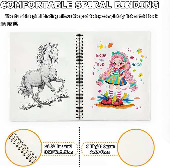 Drawing Pad for Kids, Sketch Pads 50 Sheets, Drawing Paper for Kid 9-12 - Image 2
