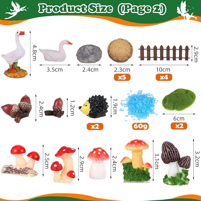 109 Pcs Fairy Garden Accessories Fairy Garden Kit Miniature Fairy Figurines - Image 4