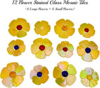 Esweny 12 Flower Stained Glass Mosaic Tiles - Image 3