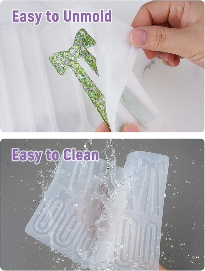 NiArt Silicone Resin Bookmark Mold, 14-Shape DIY Bookmark Making Kit - Image 7