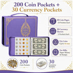 Coin Collection Book Holder for Collectors, 200 Pockets Collecting Album& 30 - Image 2
