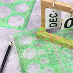4 Pcs Drawing Template Drafting Stencil Ruler Circle and Oval Templates Plastic - Image 7