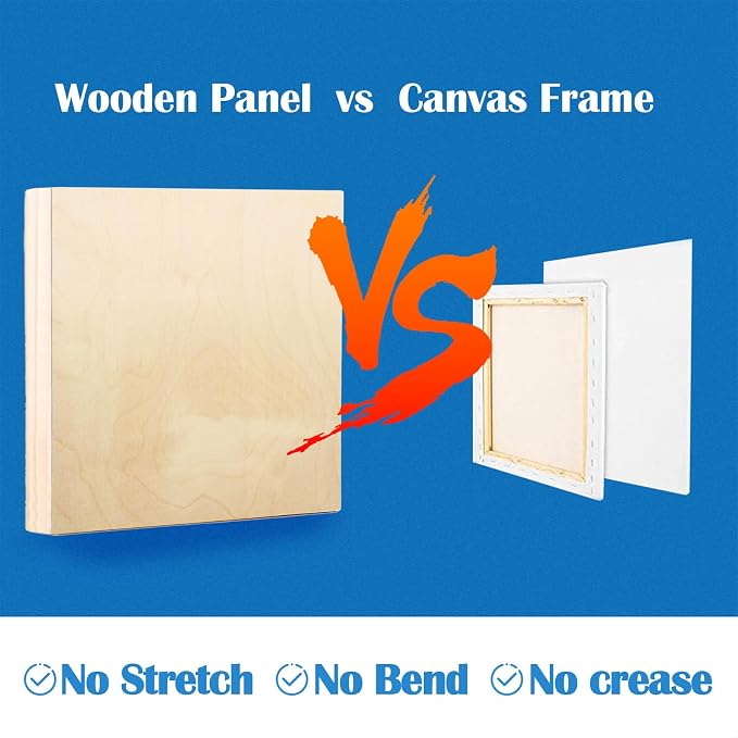 Falling in Art 2 Pack 6x6 Gallery Unfinished Wooden Canvas Panels | Birch Wood - Image 4